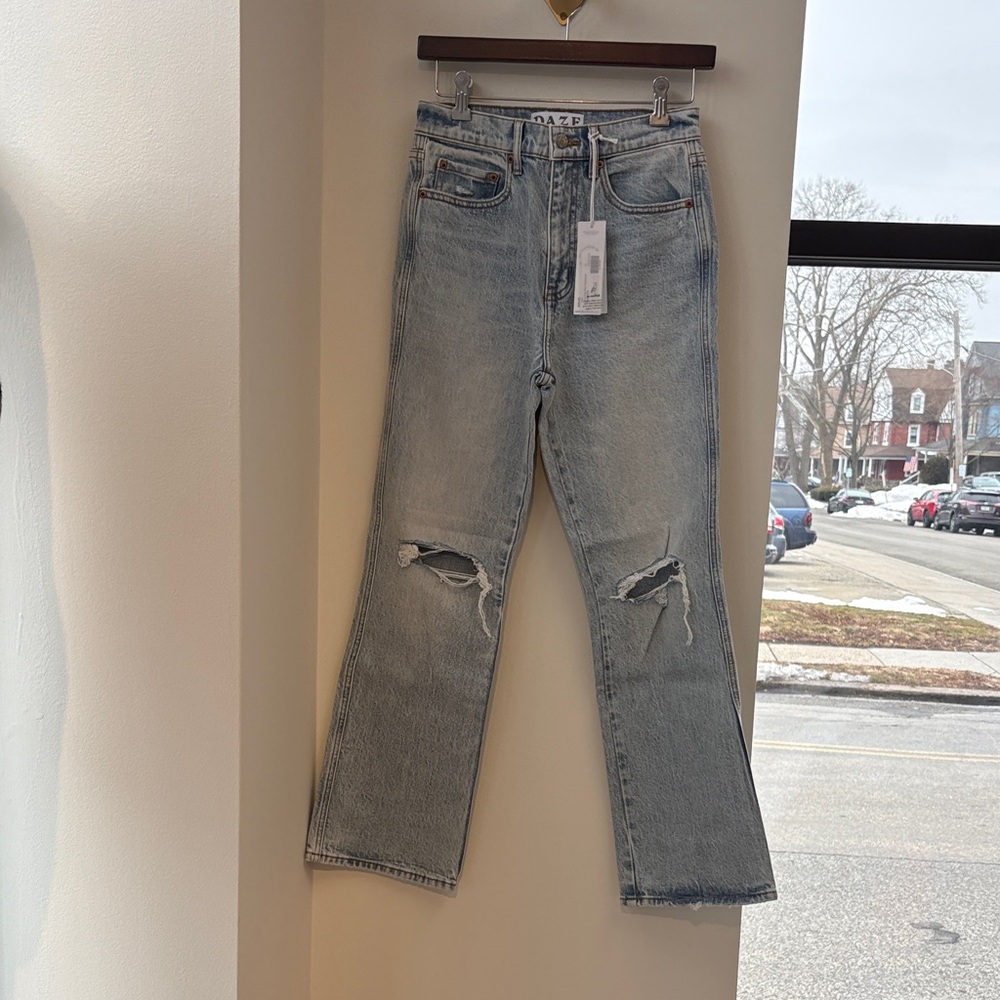 Daze - SoHo Light Blue High Rise distressed jeans